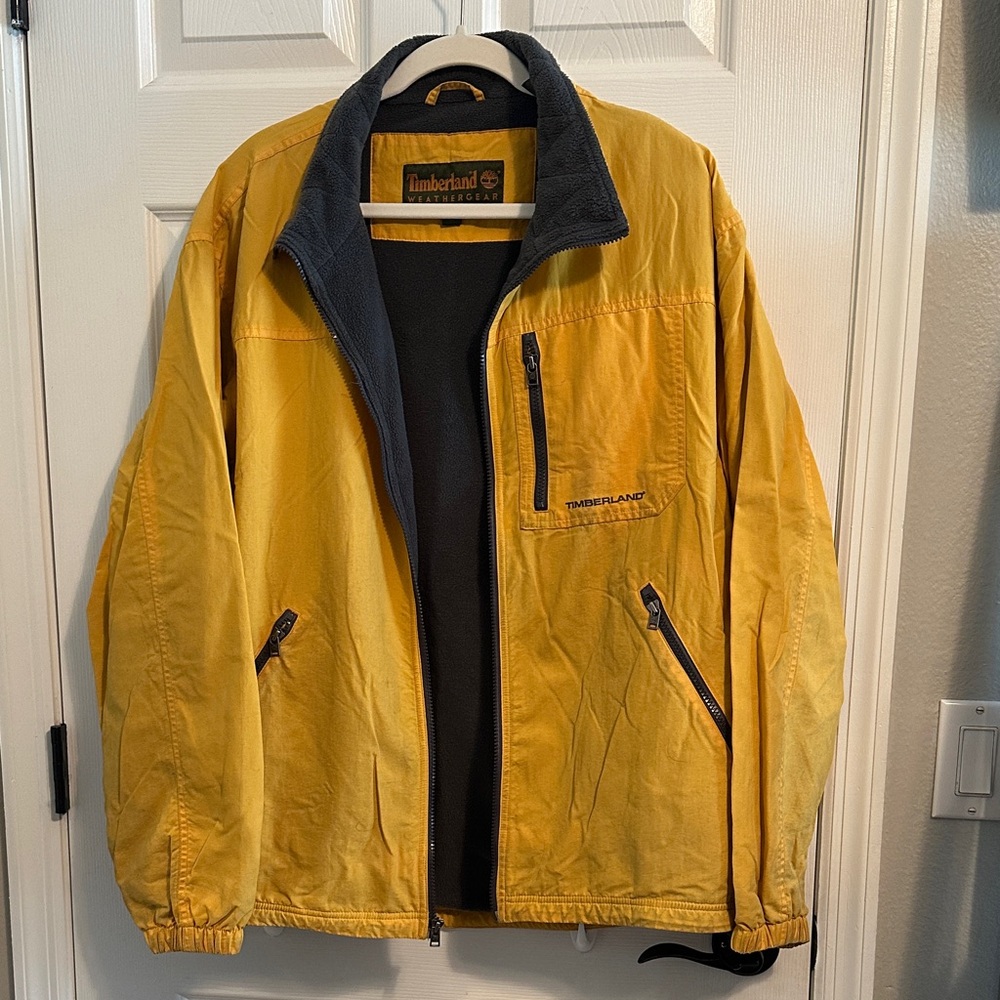 Timberland Men's Yellow and Black Windbreaker